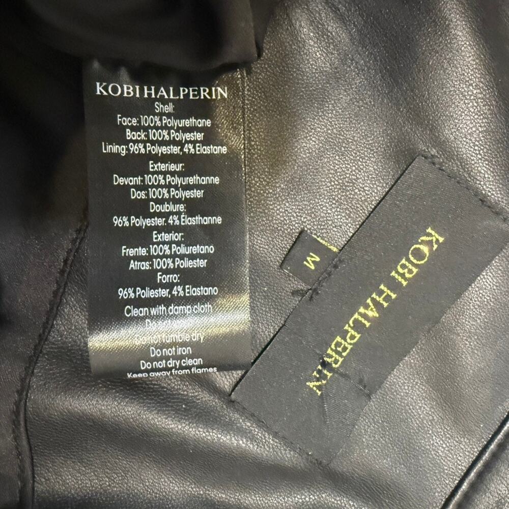 Kobi Halperin Wyatt medium long sleeve faux leather shirtdress D2 3298 - Picture 5 of 14